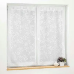 DOUCEUR D'INTERIEUR Paire de voilages à passants (60 x 120 cm) Karla Blanc Sale