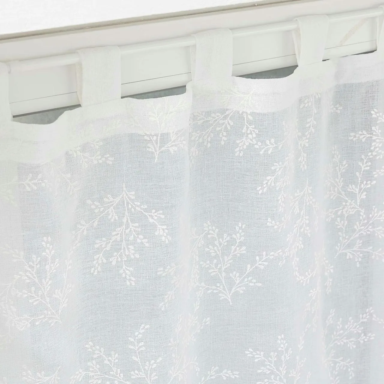 DOUCEUR D'INTERIEUR Paire de voilages à passants (60 x 160 cm) Karla Blanc Discount