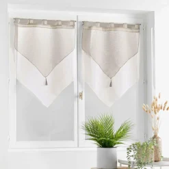 DOUCEUR D'INTERIEUR Paire de voilages à passants (60 x 120 cm) Duetto et Blanc Gris Online