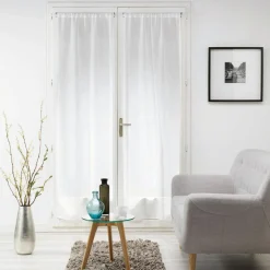 DOUCEUR D'INTERIEUR Paire de voilages passe-tringle (70 x 200 cm) Milza Blanc Clearance
