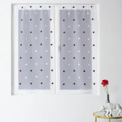 ENJOY HOME Paire de voilages passe-tringle (60 x 160 cm) Pointia Bordeaux Hot