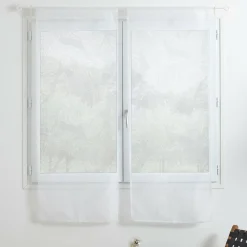 ATMOSPHERA Paire de voilages passe-tringle (60 x 160 cm) Feuilles Blanc Online