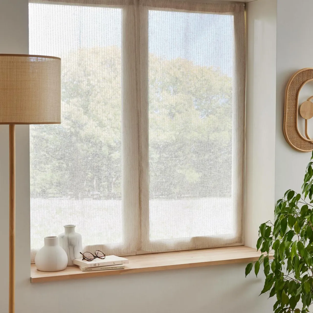 EMINZA Paire de voilages passe-tringle (60 x 120 cm) Arthur Beige Best