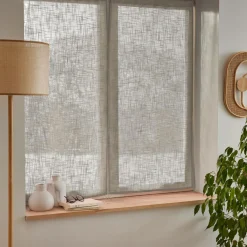 EMINZA Paire de voilages passe-tringle effet lin (60 x 120 cm) Robin Taupe Hot