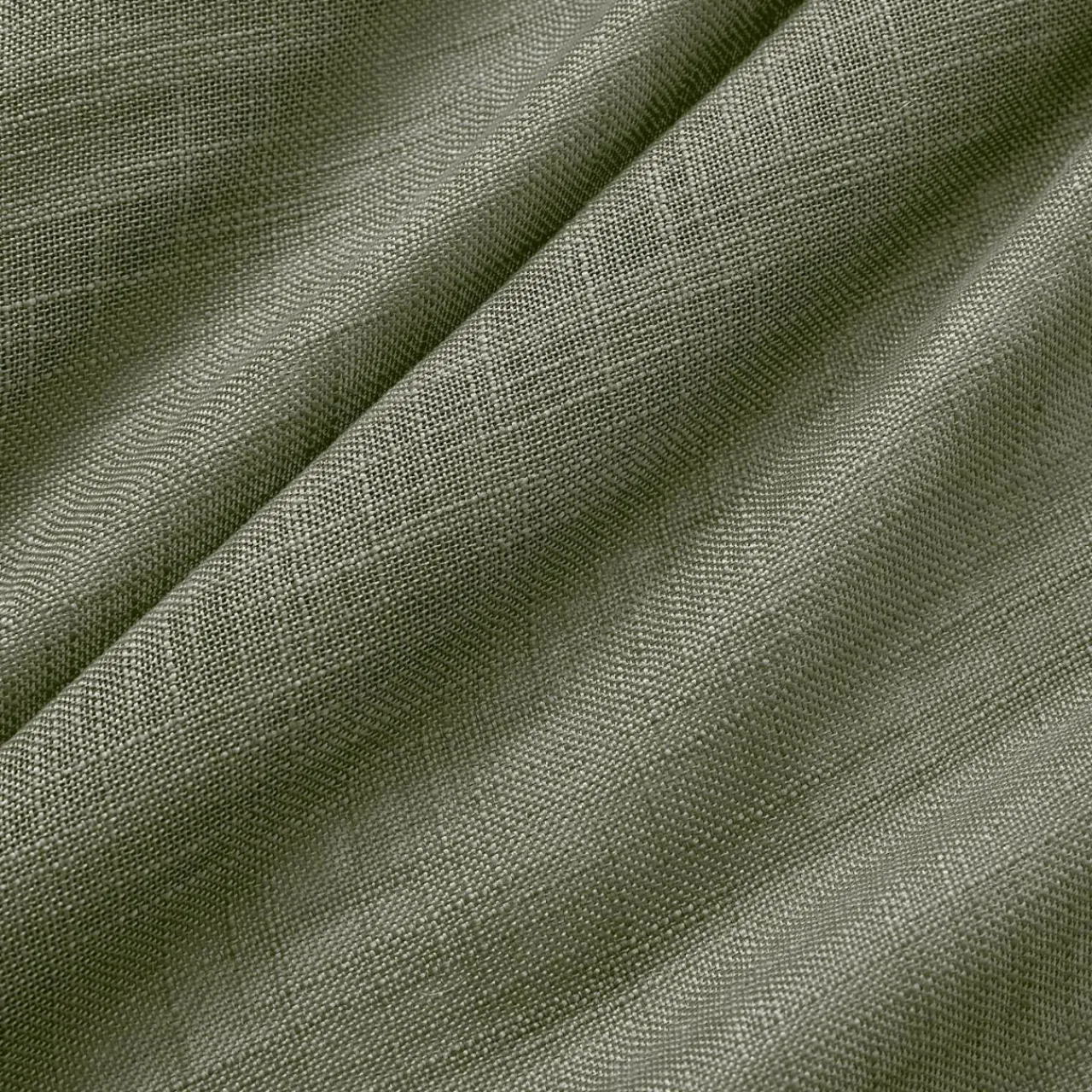 EMINZA Paire de voilages passe-tringle effet lin (60 x 120 cm) Robin Vert romarin