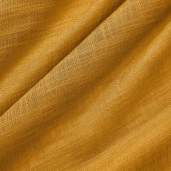 EMINZA Paire de voilages passe-tringle effet lin (60 x 90 cm) Robin Jaune ocre Clearance