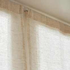 EMINZA Paire de voilages passe-tringle effet lin (70 x 200 cm) Luca Beige Outlet