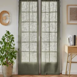 EMINZA Paire de voilages passe-tringle effet lin (70 x 200 cm) Robin Vert romarin Sale