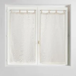 douceur d'intu017drieur Paire de voilages tissés œillets bois (60 x 160 cm) Minalisa Beige Discount