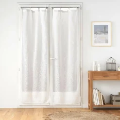 douceur d'intu017drieur Paire de voilages tissés œillets bois (70 x 200 cm) Minalisa Blanc Sale