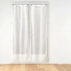 douceur d'intu017drieur Paire de voilages tissés œillets bois (70 x 200 cm) Minalisa Blanc Sale
