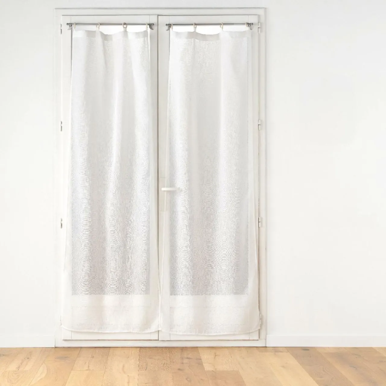 douceur d'intu017drieur Paire de voilages tissés œillets bois (70 x 200 cm) Minalisa Blanc Sale