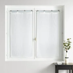 douceur d'intu017drieur Paire de voilages tissés oeillets (60 x 160 cm) Davina Blanc Clearance