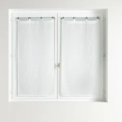 douceur d'intu017drieur Paire de voilages tissés oeillets (60 x 160 cm) Davina Blanc Clearance
