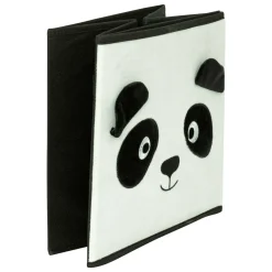 Atmosphera cru017dateur d'intu017drieur for kids Panier de rangement enfant velours (29 x 29 cm) Panda Noir
