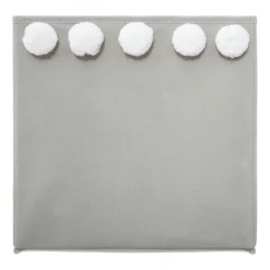 ATMOSPHERA Panier de rangement enfant (29 x 29 cm) 5 Pompons Gris Sale