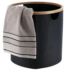 TENDANCE Panier de rangement rond et pliable Purebamboo Noir Sale