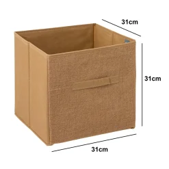 5 Five Simply Smart Panier de rangement toile de jute (31 x 31 cm) Mix Beige