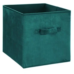 ATMOSPHERA Panier de rangement Velouria Bleu canard Sale