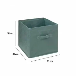 5 Five Simply Smart Panier de rangement (31 x 31 cm) Velours Kaki Vert kaki