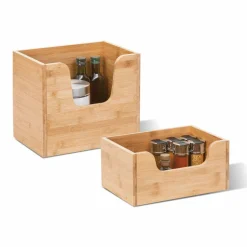 5 Five Simply Smart Panier en bambou empilable (31 x 21 cm) Siao Naturel Bois Best