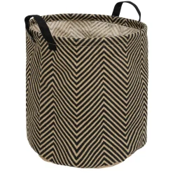 ATMOSPHERA Panier en jute (32 x 32 cm) Valy Noir Hot