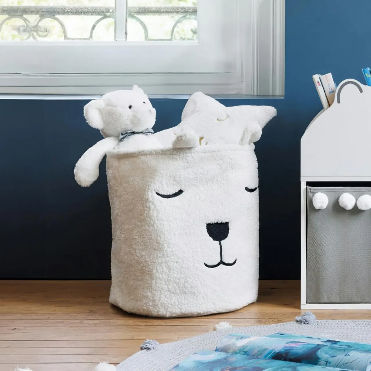 Atmosphera createur d'interieur for kids Panier à jouets (H40 cm) Bouclette Blanc