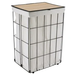 TENDANCE Panier à linge pliable (H60 cm) Industriel Ecru Clearance