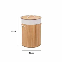 ATMOSPHERA Panier à linge rond Bambou Naturel New