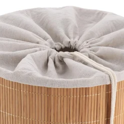 TENDANCE Panier à linge rond et pliable (H50 cm) Harmonie Naturel Discount