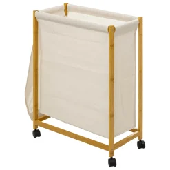 ATMOSPHERA Panier à linge à roulettes (55 x 28 x 80 cm) Livo Beige Sale