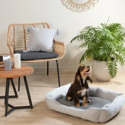 LOVE STORY Panier rectangle pour chat et chien Graphène L60 cm Gris Sale