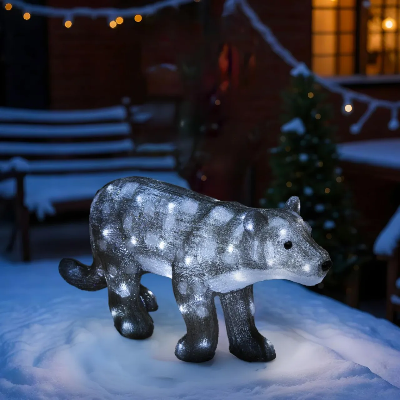 JJA Panthère lumineuse 60 LED (H32 cm) Nox Blanc froid Gris Online
