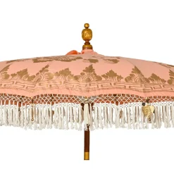 KAEMINGK Parasol de jardin rond à franges (D2 m) Jaipur Beige rosé et dorure Nude Discount
