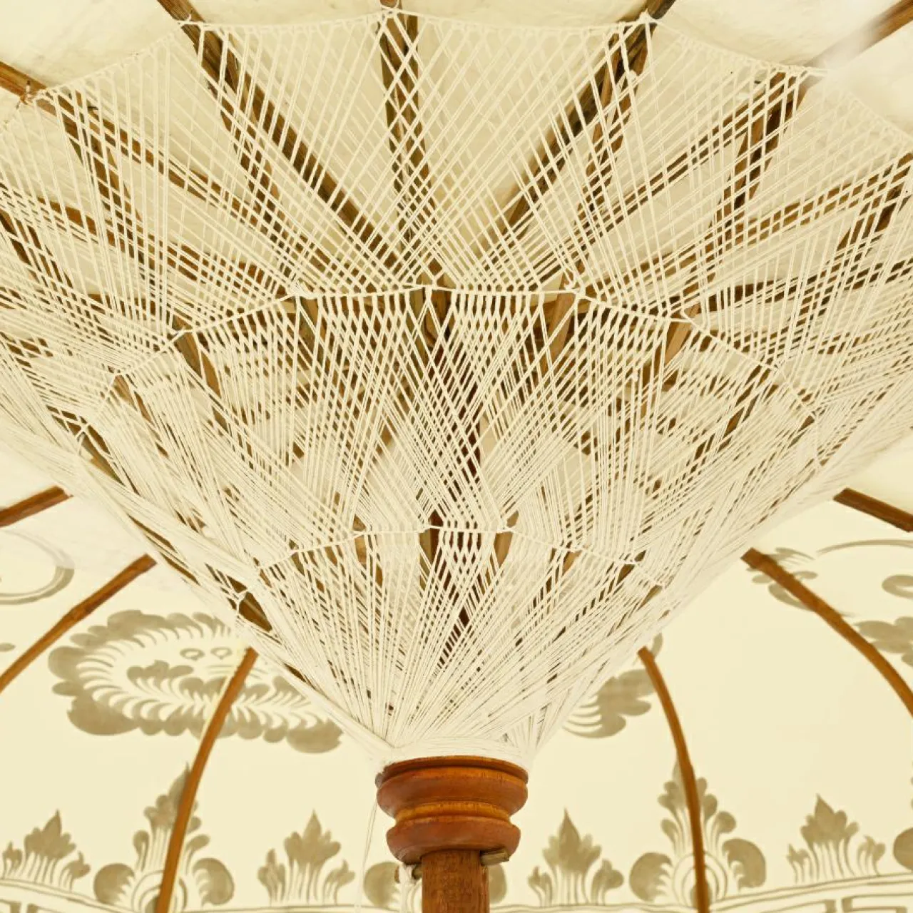 KAEMINGK Parasol de jardin rond à franges (D2 m) Jaipur Crème et dorure Beige Best