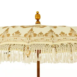KAEMINGK Parasol de jardin rond à franges (D2 m) Jaipur Crème et dorure Beige Best