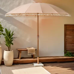 KAEMINGK Parasol de jardin rond à franges (D2.5 m) Mexico Rose Pêche Sale
