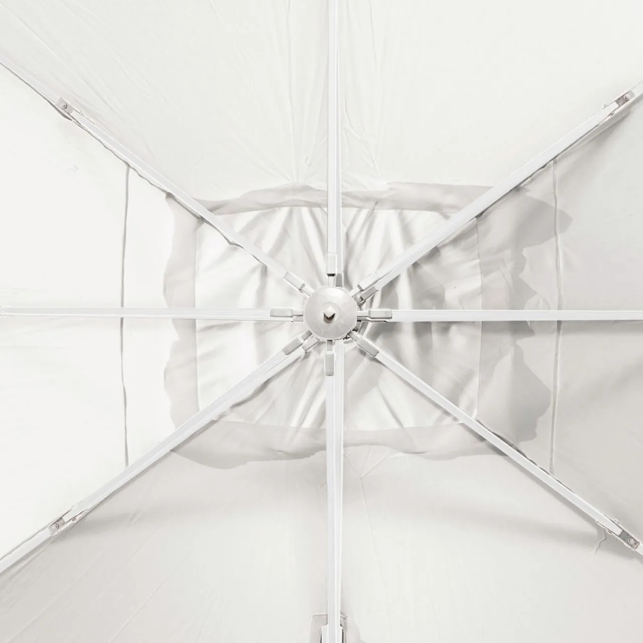 MOBELLIA Parasol déporté rectangulaire aluminium (4 x 3 m) Yucatan Blanc Outlet