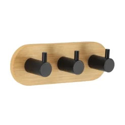 TENDANCE Patère adhésive 3M bambou 3 crochets (L13,5 cm) Noir Sale