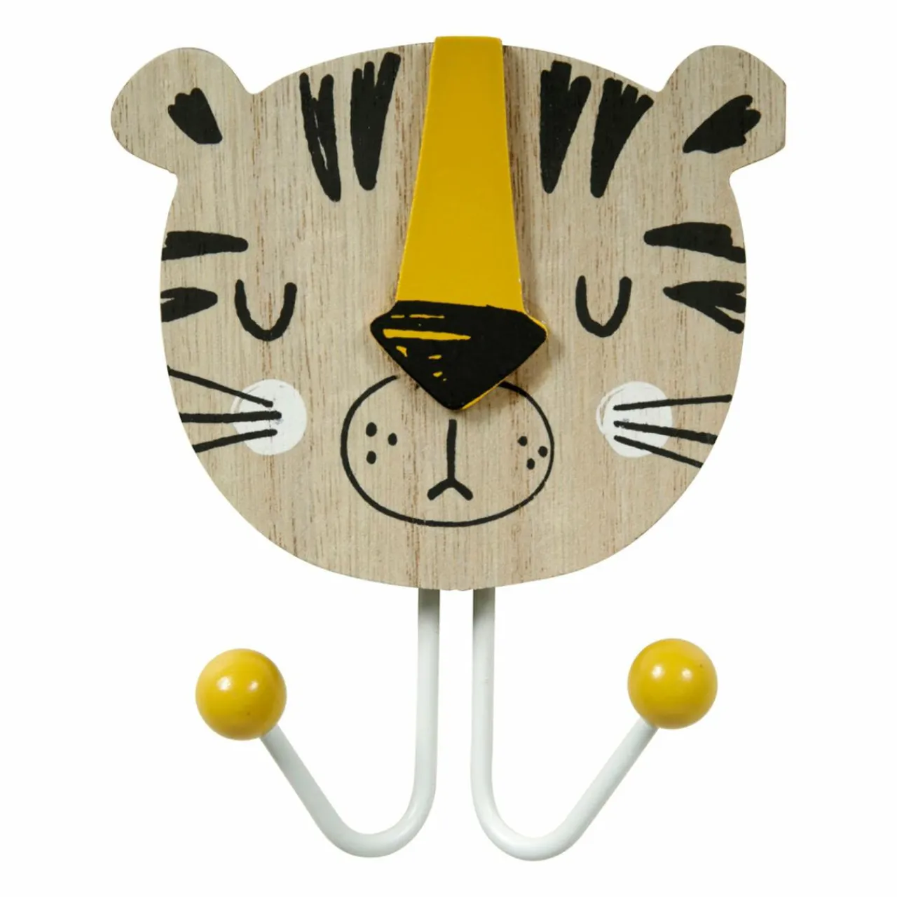 OSTARIA Patère enfant bois (H14 cm) Tigre naturel Beige Discount