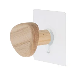 TENDANCE Patère murale adhésive (D5,5 cm) Galet Naturel Outlet