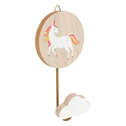 OSTARIA Patère murale enfant bois (H16 cm) Licorne Rose Discount