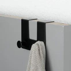 TENDANCE Patère pour porte métal 2 crochets (H10 cm) Noir Sale