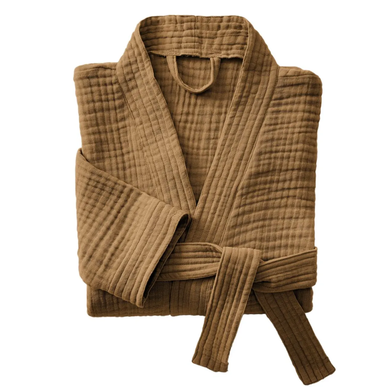 EMINZA Peignoir de bain gaze de coton L/XL Gaïa Camel Sale