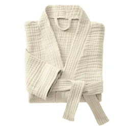 EMINZA Peignoir de bain gaze de coton L/XL Gaïa pampa Beige Sale