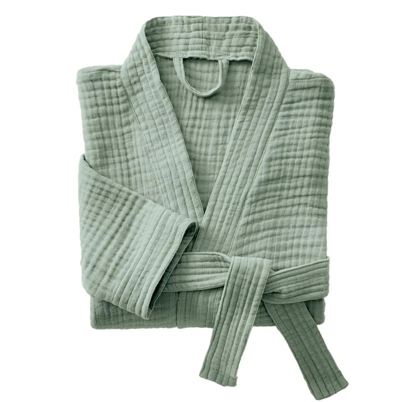 EMINZA Peignoir de bain gaze de coton L/XL Gaïa Vert Eucalyptus Clearance
