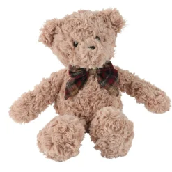 KAEMINGK Peluche douceur (H30 cm) Gaston et nœud papillon à carreaux Beige Outlet