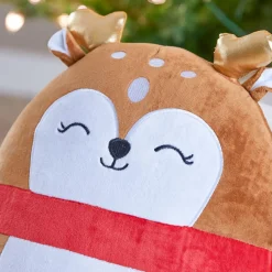 JJA Peluche (H35 cm) Joyeux Renne de Noël Marron