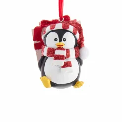 CHRISTMAS INSPIRATIONS Pingouin de Noël à suspendre (H7,5 cm) Echarpe Noir Clearance