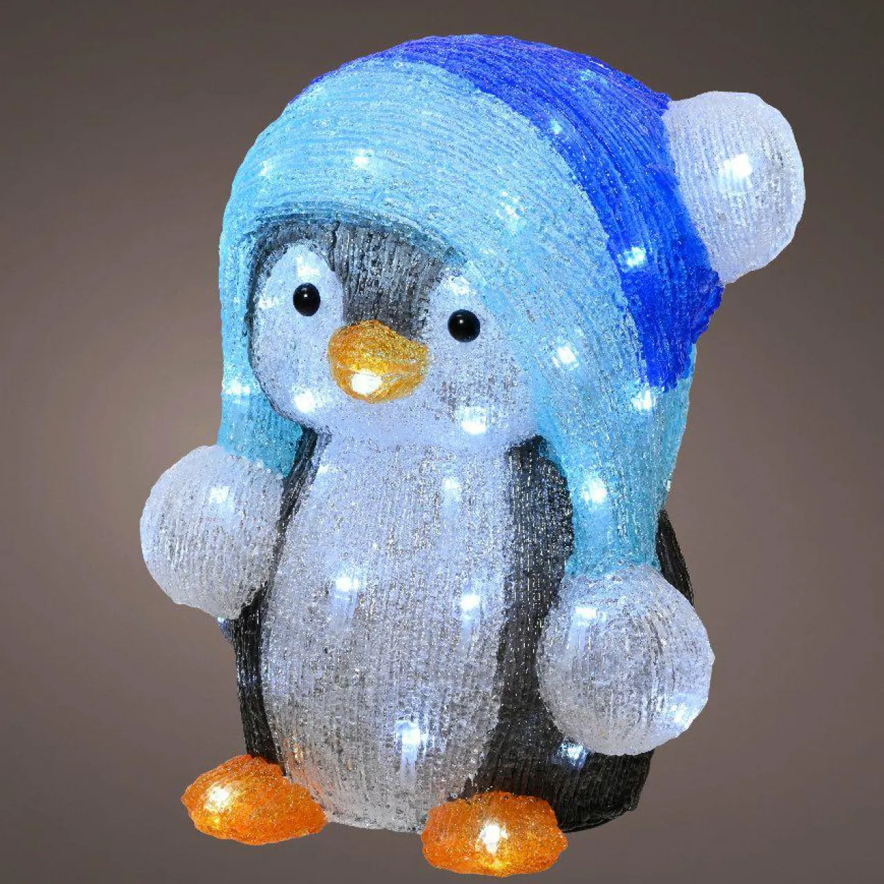 EMINZA Pingouin lumineux 60 LED (H33 cm) Fripon Blanc froid
